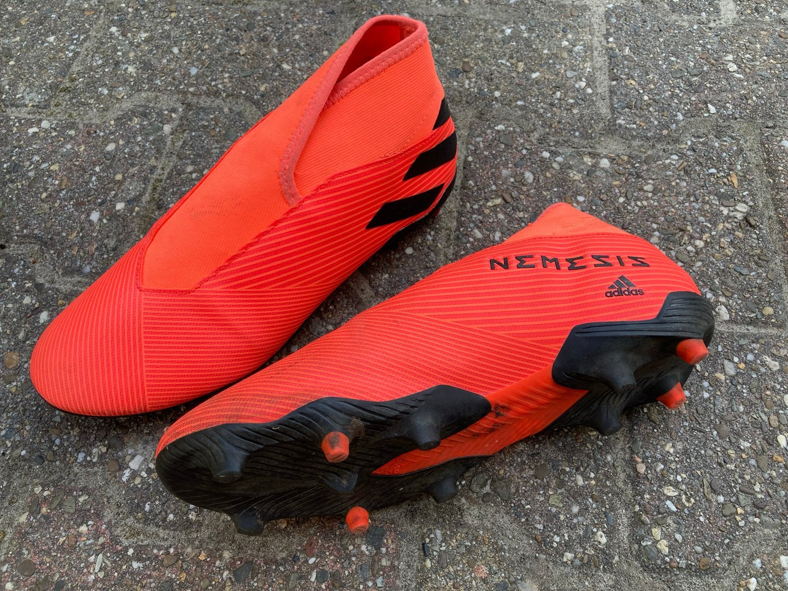 Adidas Nemeziz 19.3 voetbalschoenen - Oranje, Ophalen of Verzenden, Zo goed als nieuw, Schoenen