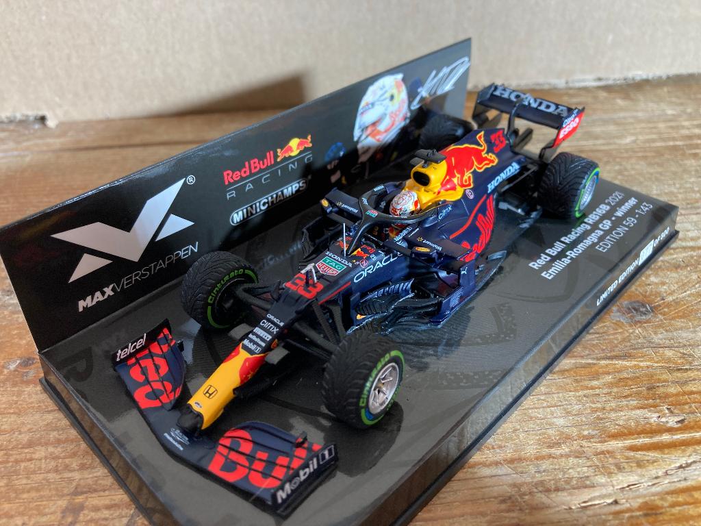✅ Max Verstappen 1:43 editie 59 Winner Emilia Romagna 2021, Ophalen of Verzenden, Nieuw, Formule 1