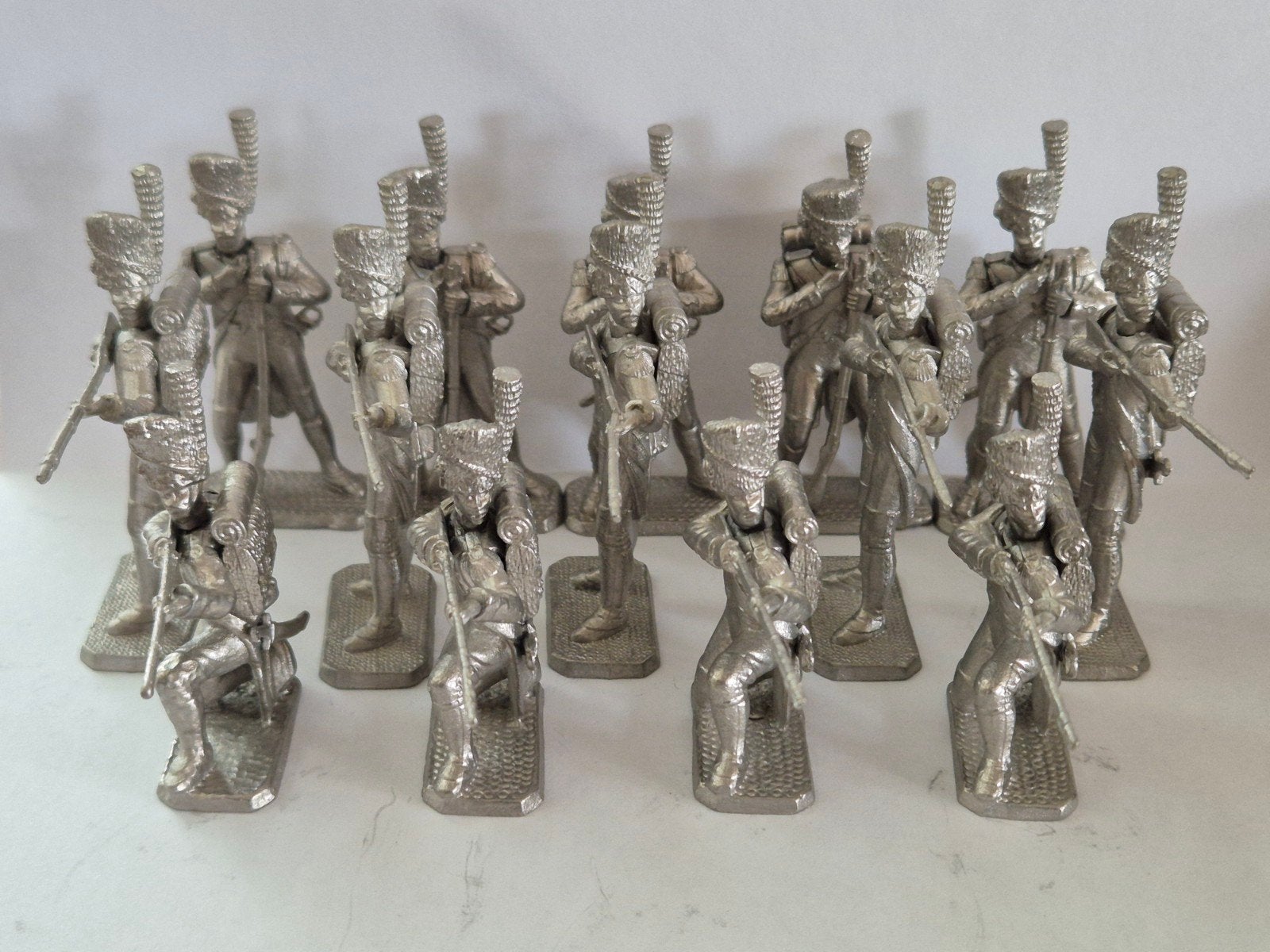 14 Franse tinnen soldaatjes Garde d'Honneur Napoleon, Ophalen of Verzenden, Gebruikt, 1:35 tot 1:50, Figuur of Figuren