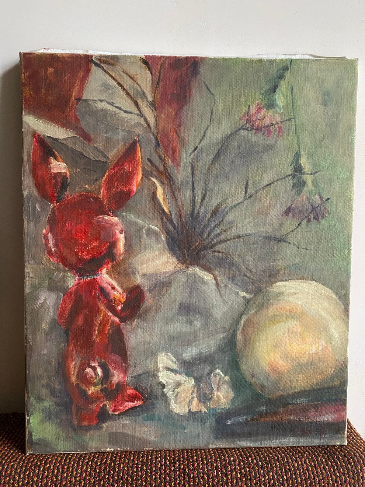 Schilderij van rood konijn in stijl van Jeff Koons, Ophalen of Verzenden