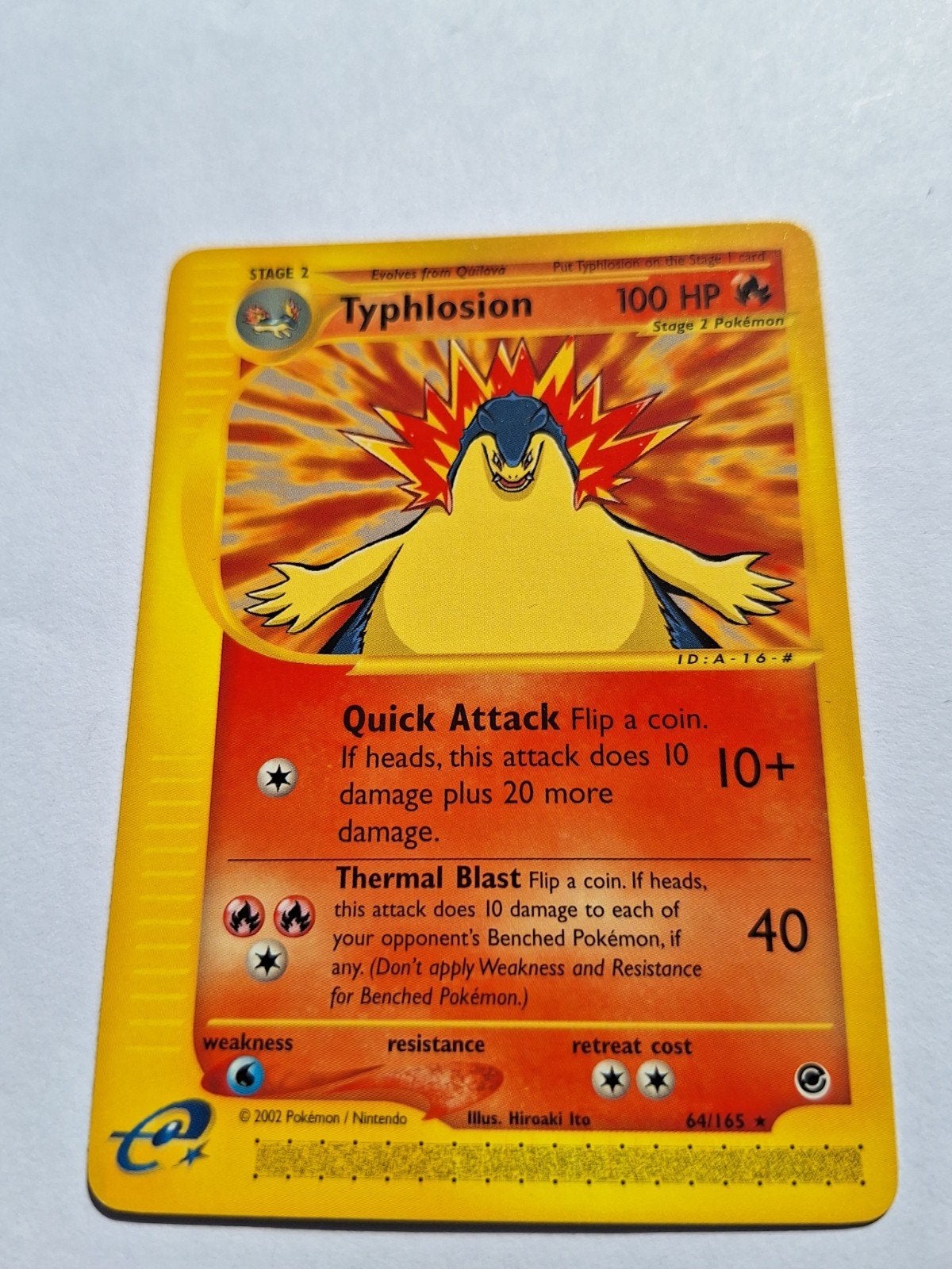 Pokémon Kaart: Typhlosion 64/165 (Expedition Base Set), Hobby en Vrije tijd, Verzamelkaartspellen | Pokémon, Verzenden, Gebruikt