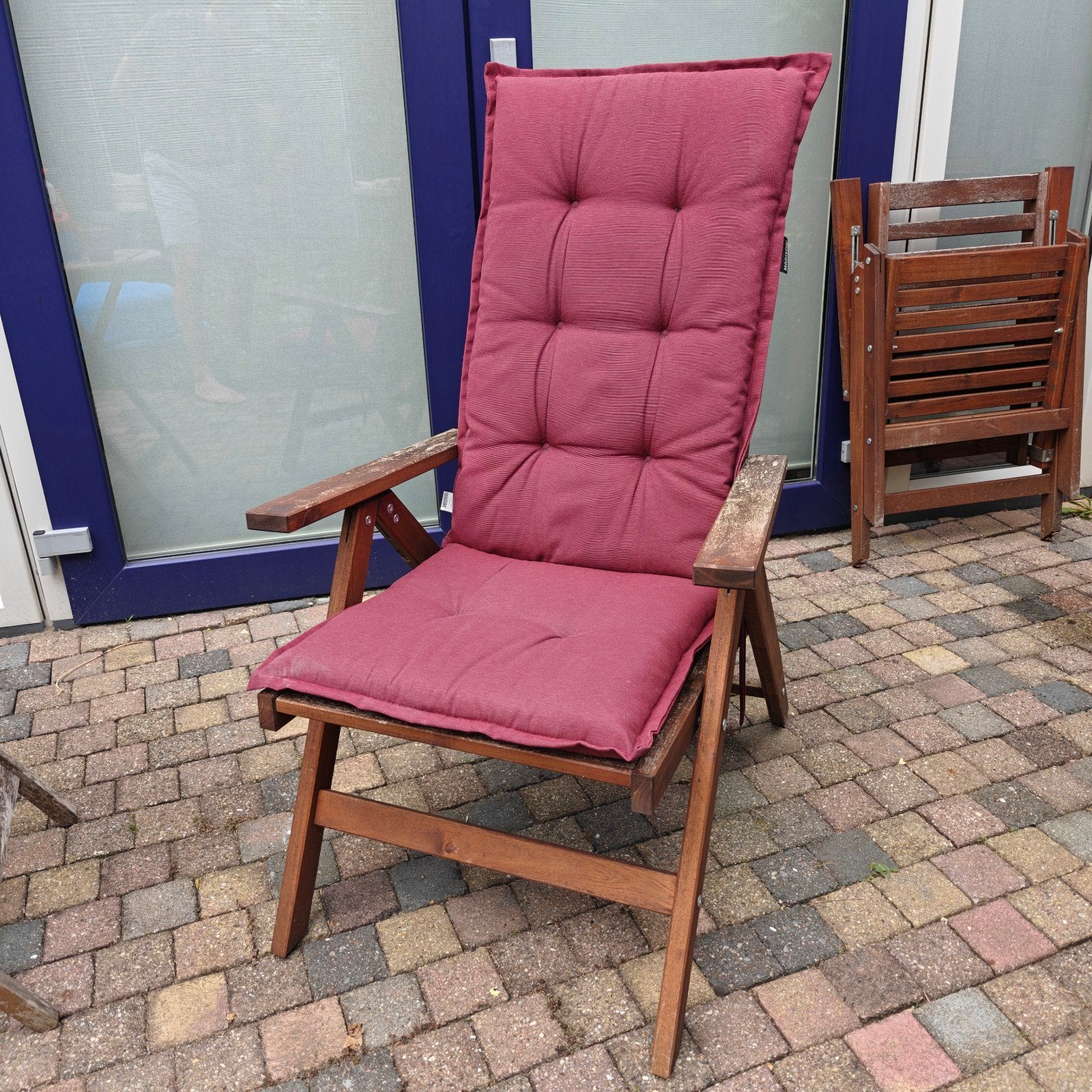 Ikea houten stoelen met nieuwe kussens, Tuin en Terras, Ophalen, Gebruikt, Hout, Inklapbaar