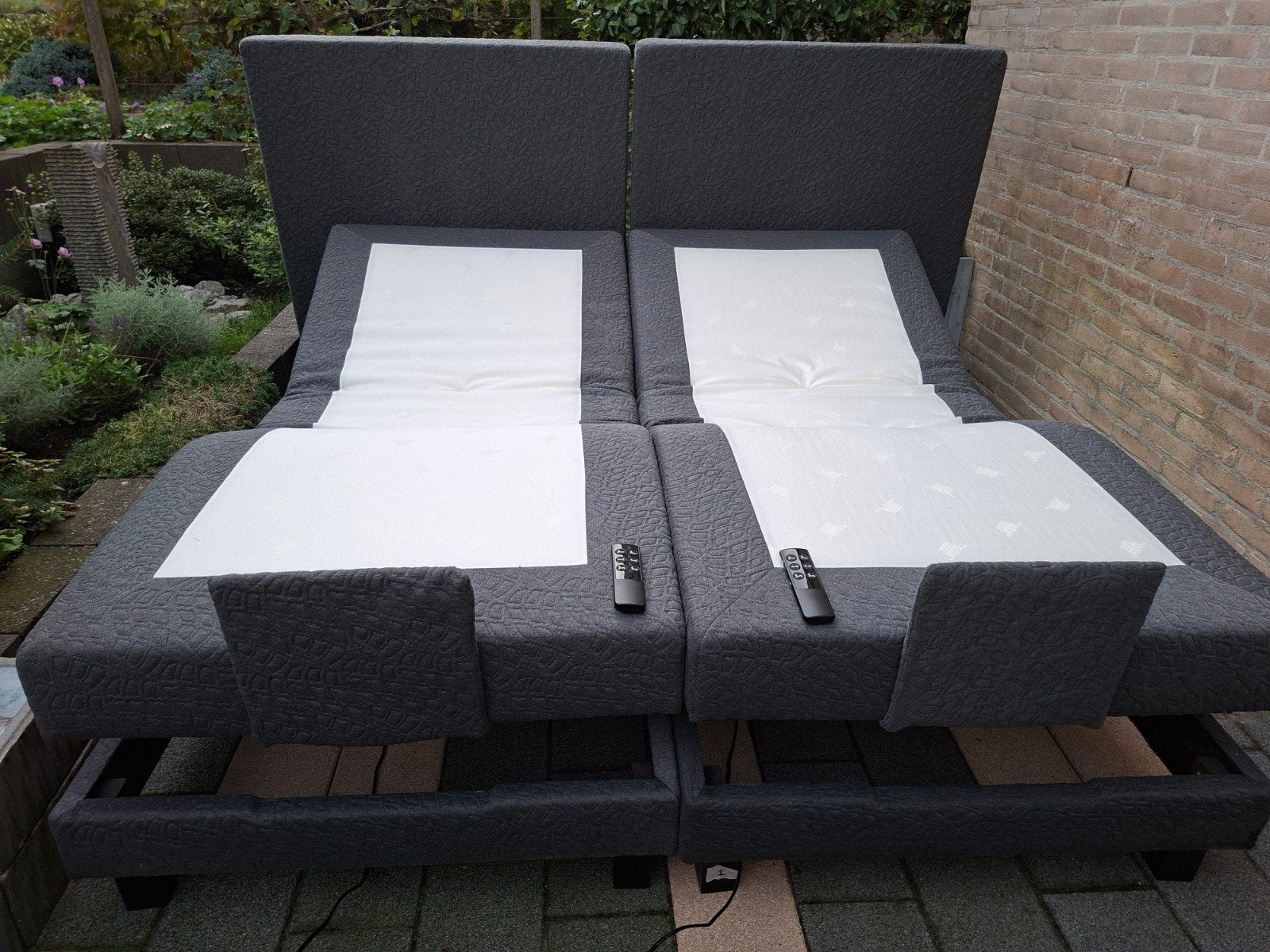 Decupré verstelbaar tweepersoonsbed met matrassen, Ophalen, Verstelbaar, 90 cm, Tweepersoons