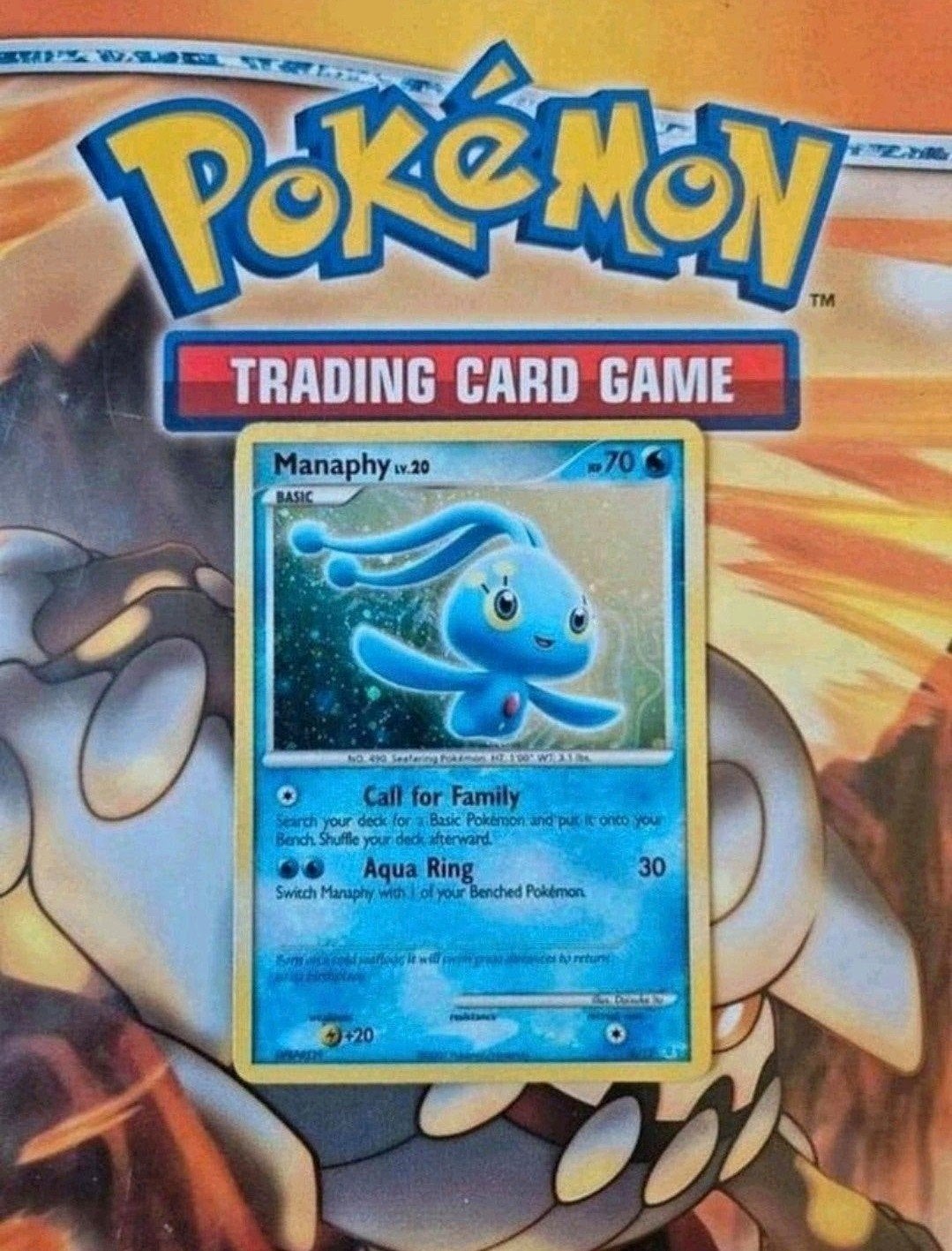 Manaphy 4/12 Diamond&Pearl Trainer kit holo pokemon kaart, Ophalen of Verzenden, Gebruikt, Losse kaart, Foil