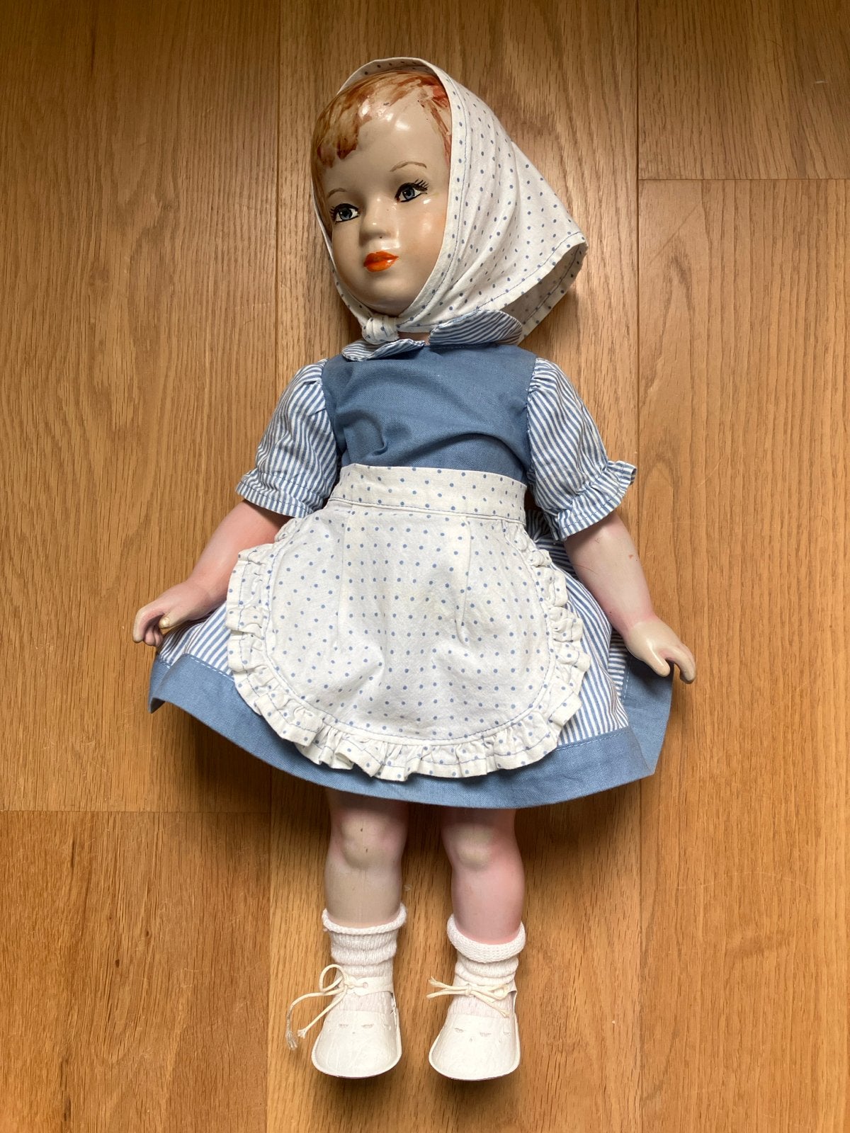 Vintage Schildpad pop, ca. 70 jaar oud, 50 cm, goede staat, Verzamelen, Poppen, Ophalen of Verzenden, Gebruikt, Pop
