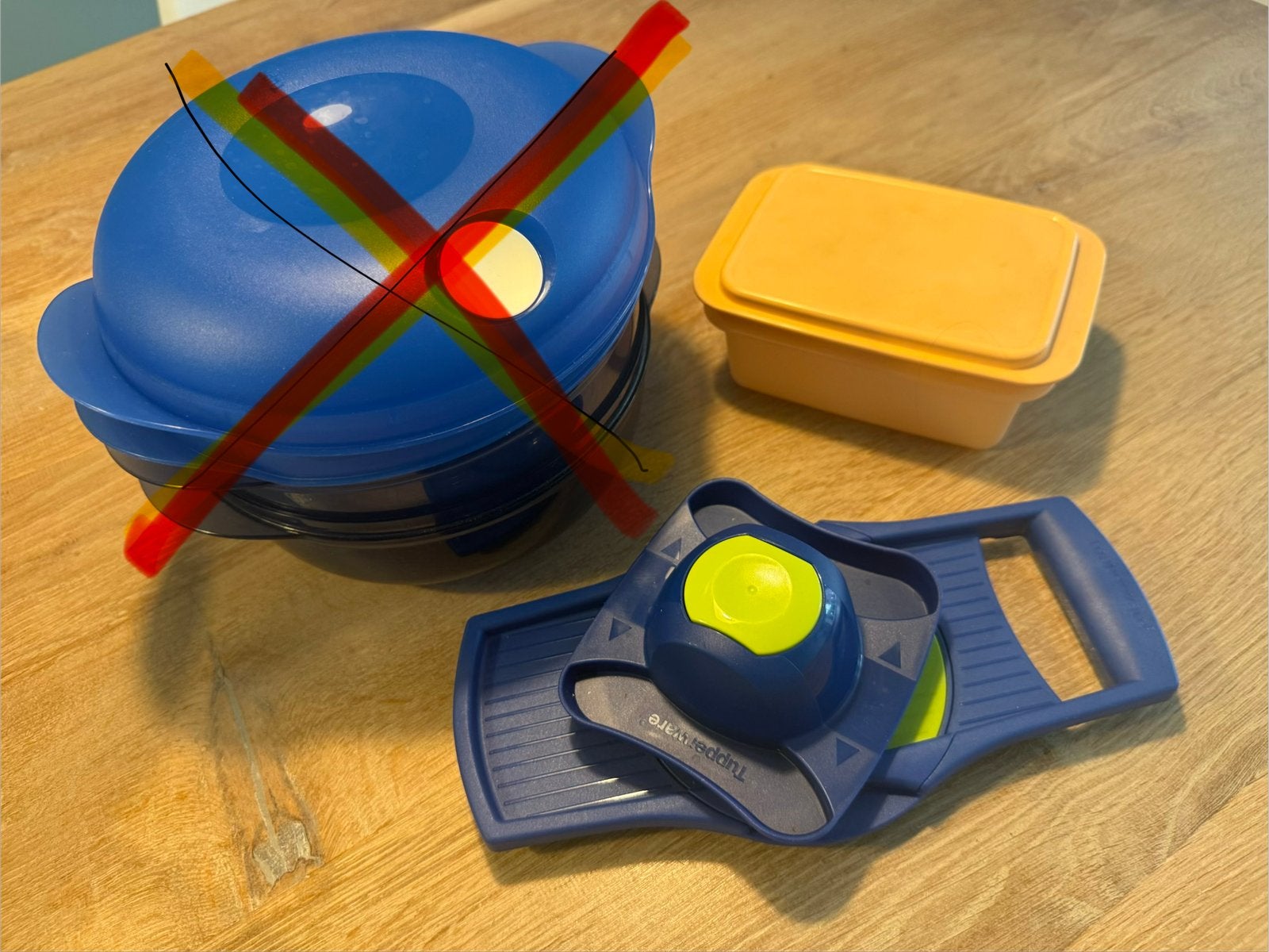 Tupperware set, Gebruikt, Blauw, Overige typen, Ophalen of Verzenden