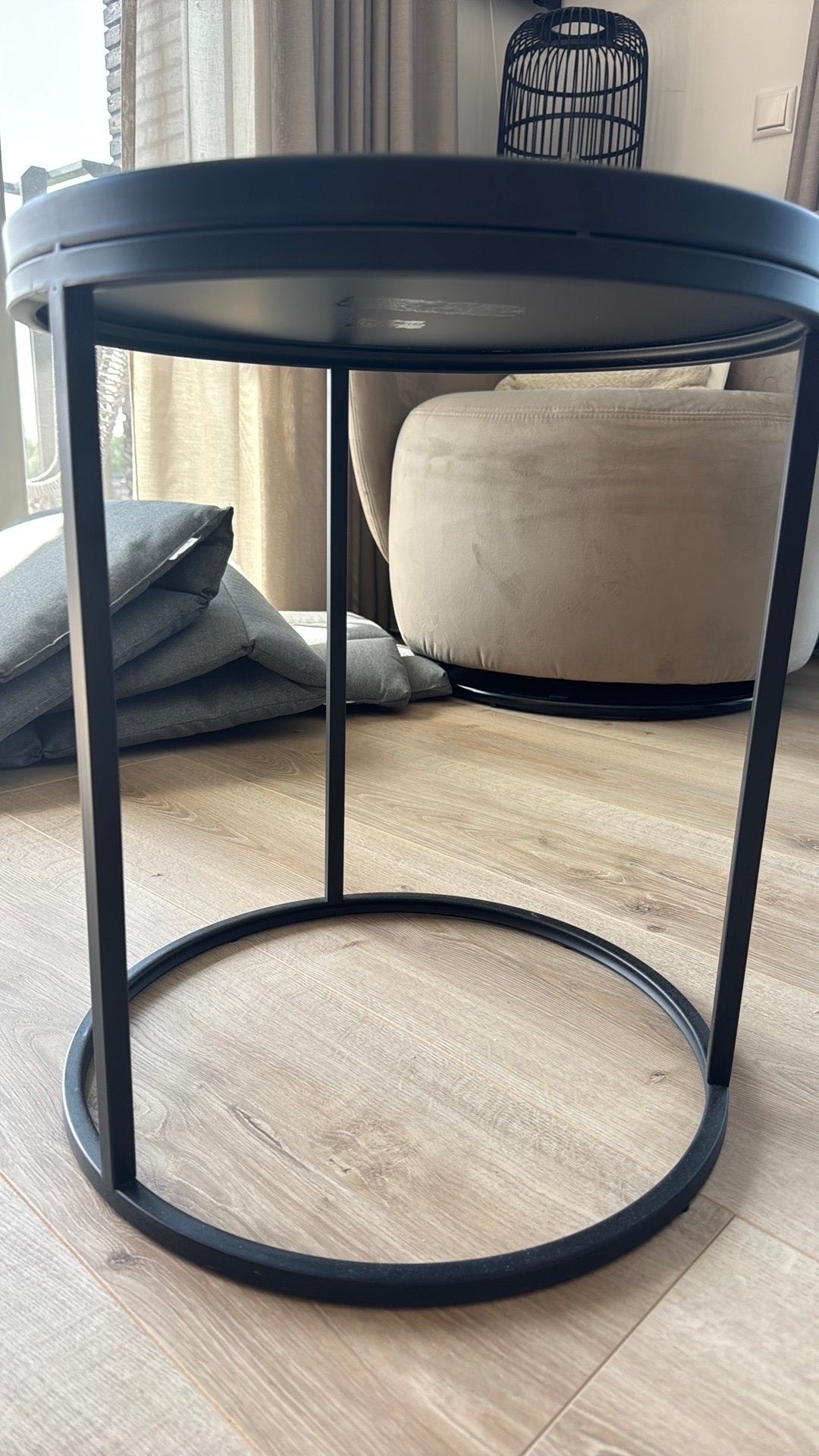 2 salontafels, Huis en Inrichting, Tafels | Salontafels, Ophalen, 50 tot 100 cm, Rond, Zo goed als nieuw