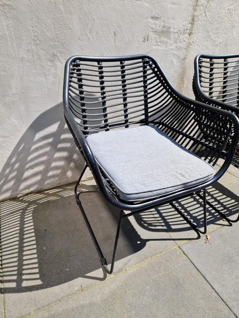 Rotan stoeltjes, Ophalen, Kunststof, Zwart, Zo goed als nieuw