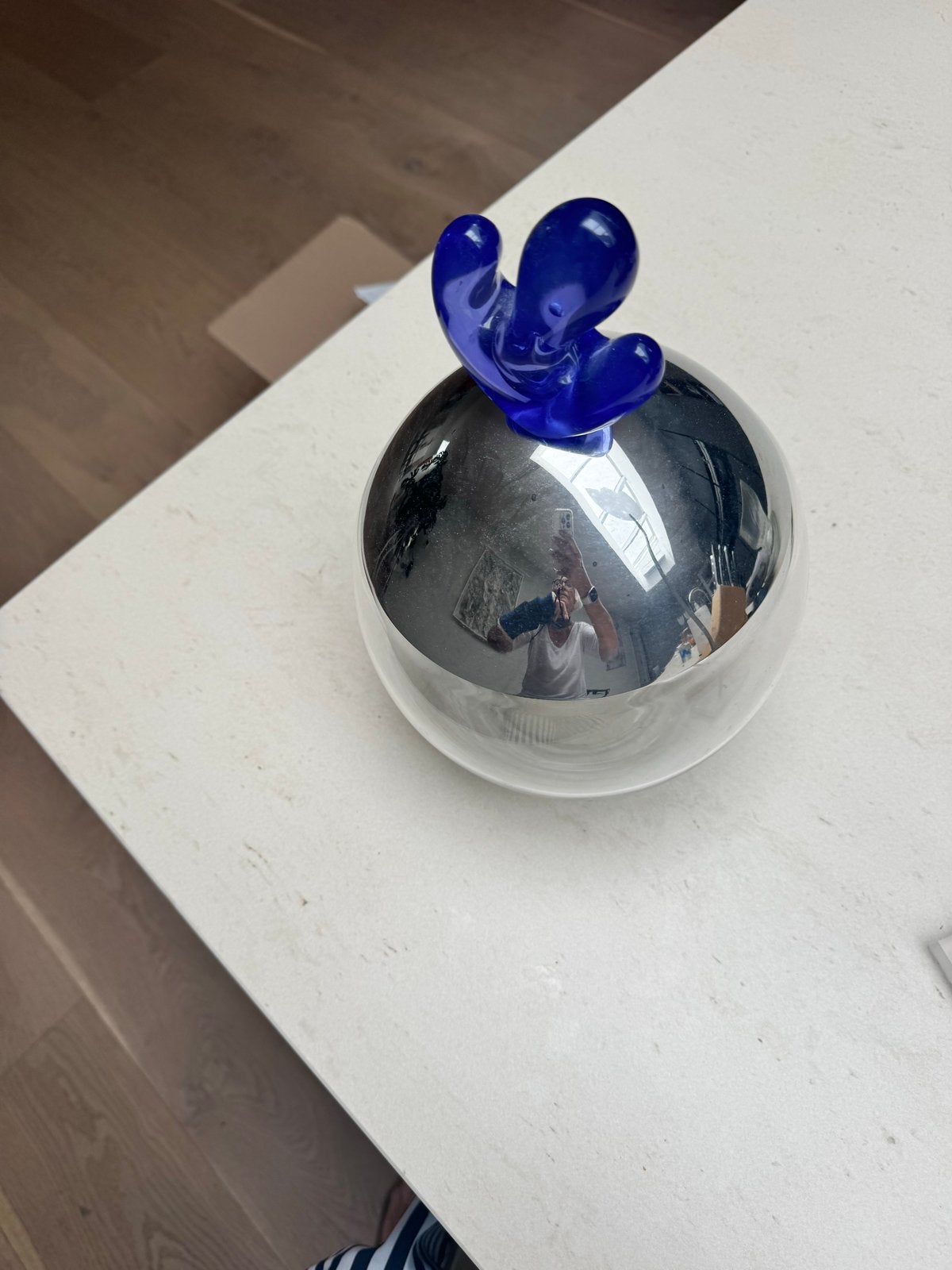 Alessi voorraadpot 34 cm hoog - Zo goed als nieuw, Schaal, Verzenden, Rond, Glas