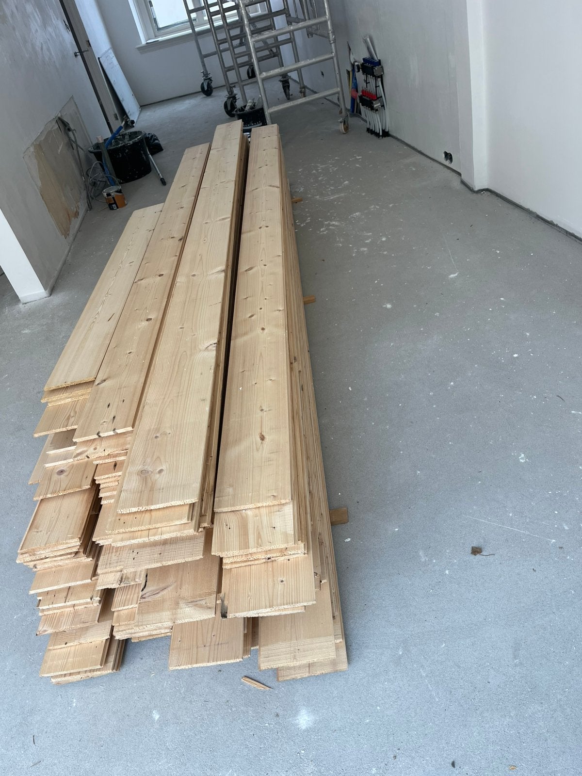 90m2 vuren planken met half houtse verbinding, Ophalen of Verzenden, Hout, 10 m² of meer, 10 tot 30 cm
