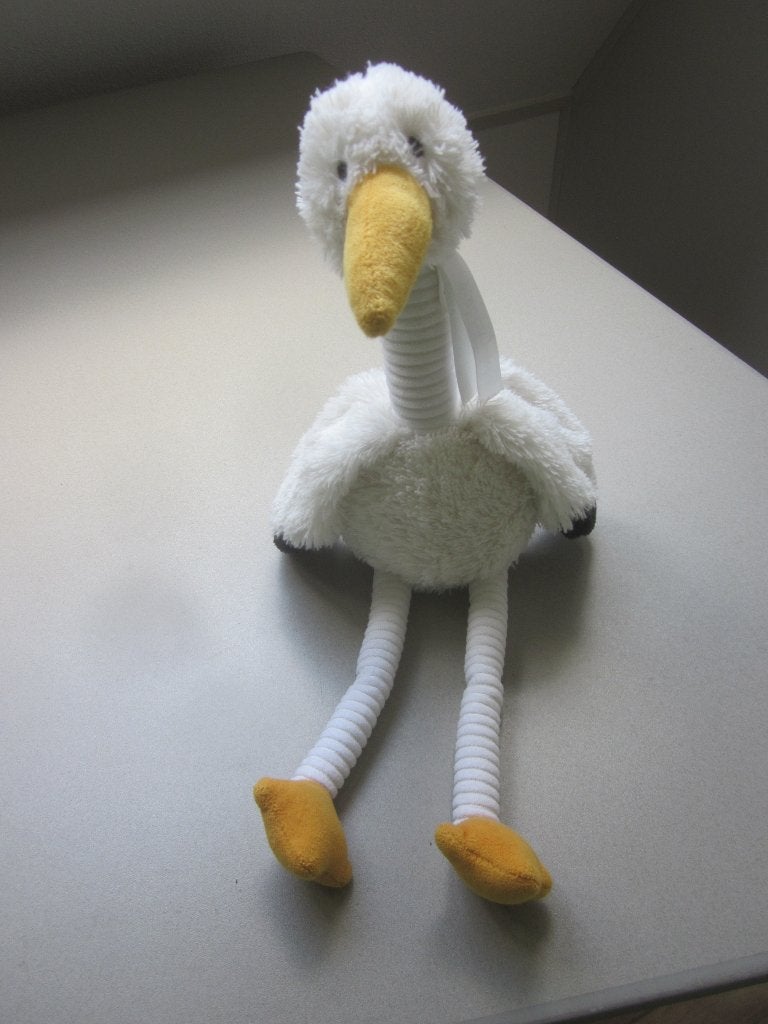 Happy Horse ooievaar vogel PO5067 wit pluche knuffel, Overige karakters, Happy Horse, Wasbaar, Ophalen of Verzenden