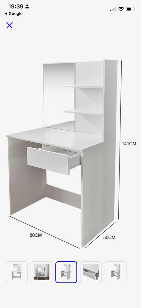 Kaptafel wit, Ophalen, 100 tot 150 cm, 50 tot 100 cm, Zo goed als nieuw