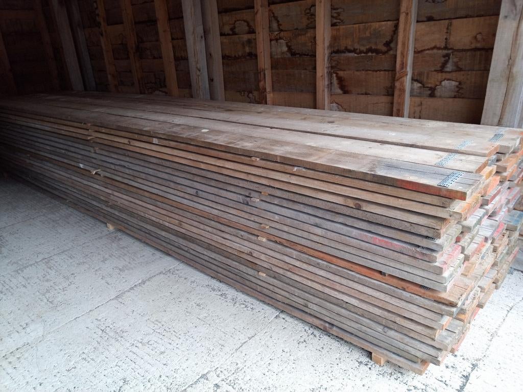 Gebruikte steigerplanken 500x19,5x3,2cm per stuk € 17,50, Ophalen, Gebruikt, 25 tot 50 mm, Plank