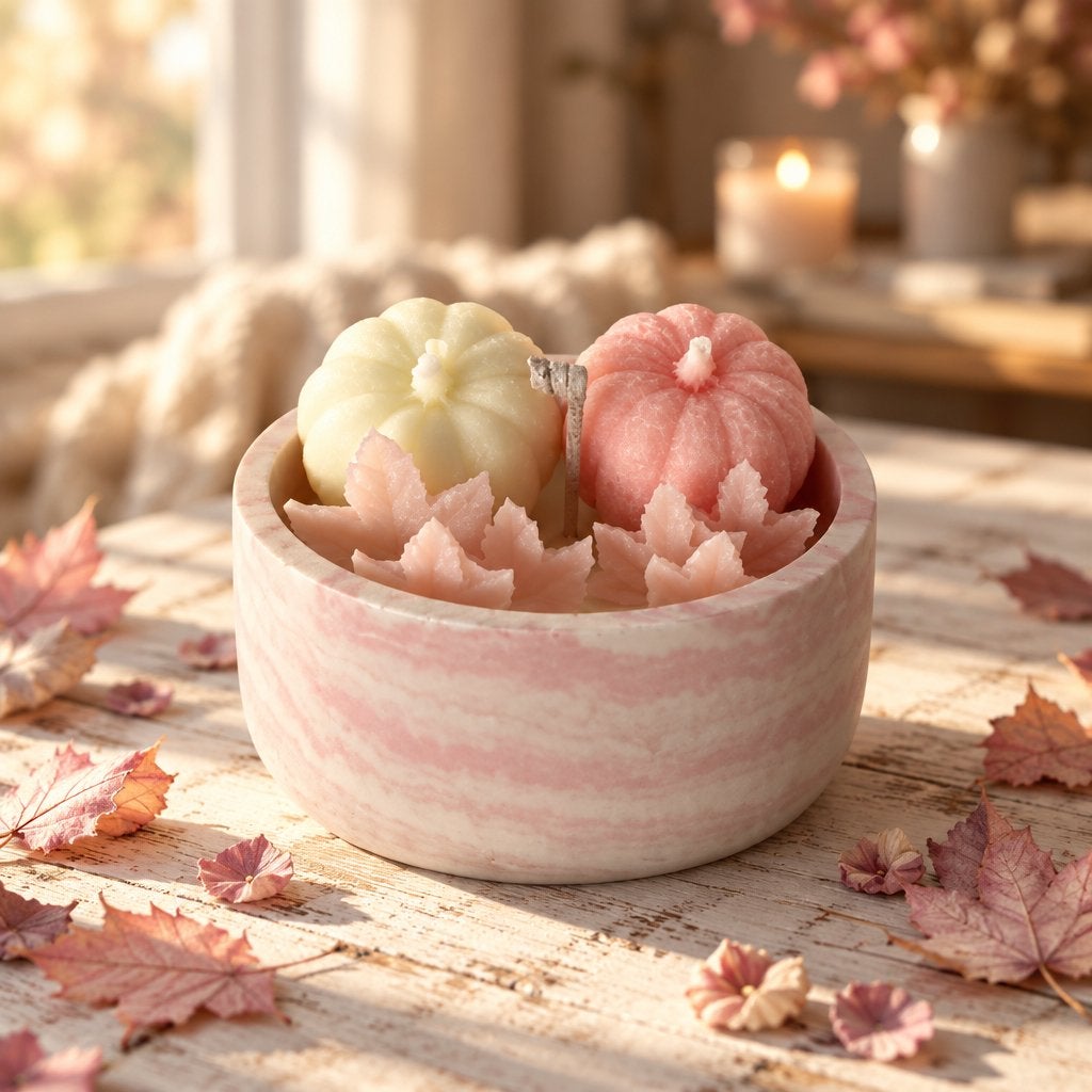 ️ Pumpkin Blush Geurkaars – Heerlijke Herfstgeurkaars, Overige materialen, Overige stijlen, Nieuw, Roze