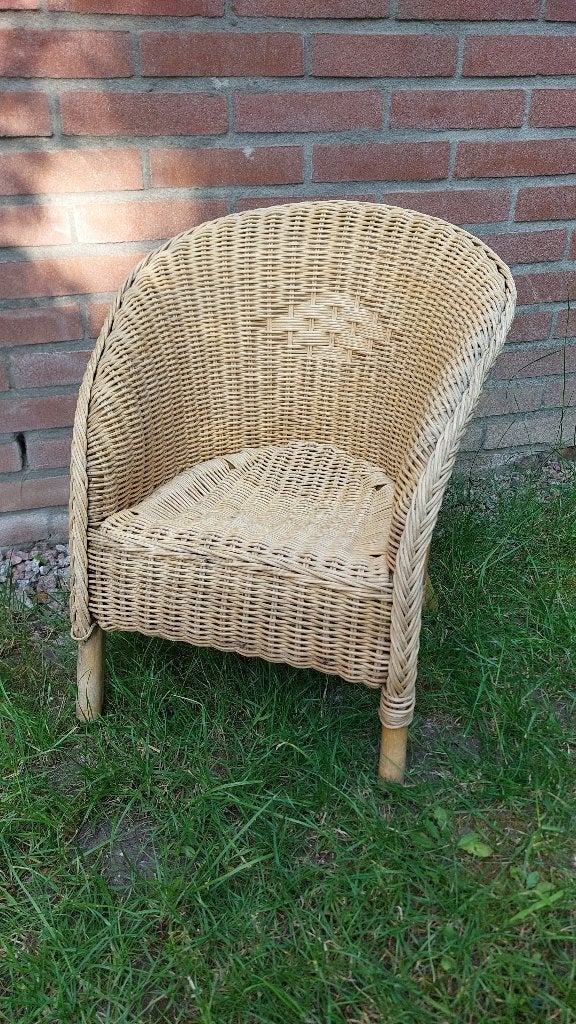 Rotan stoel, Ophalen, Gebruikt, Bruin, Riet of Rotan