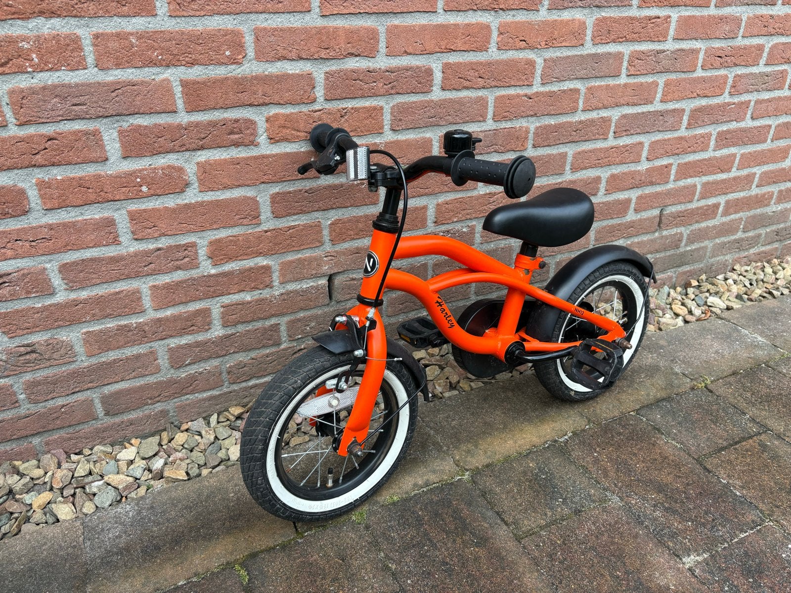 Kinderfiets Oranje 12 inch, Ophalen, Gebruikt, Velgrem, Minder dan 16 inch
