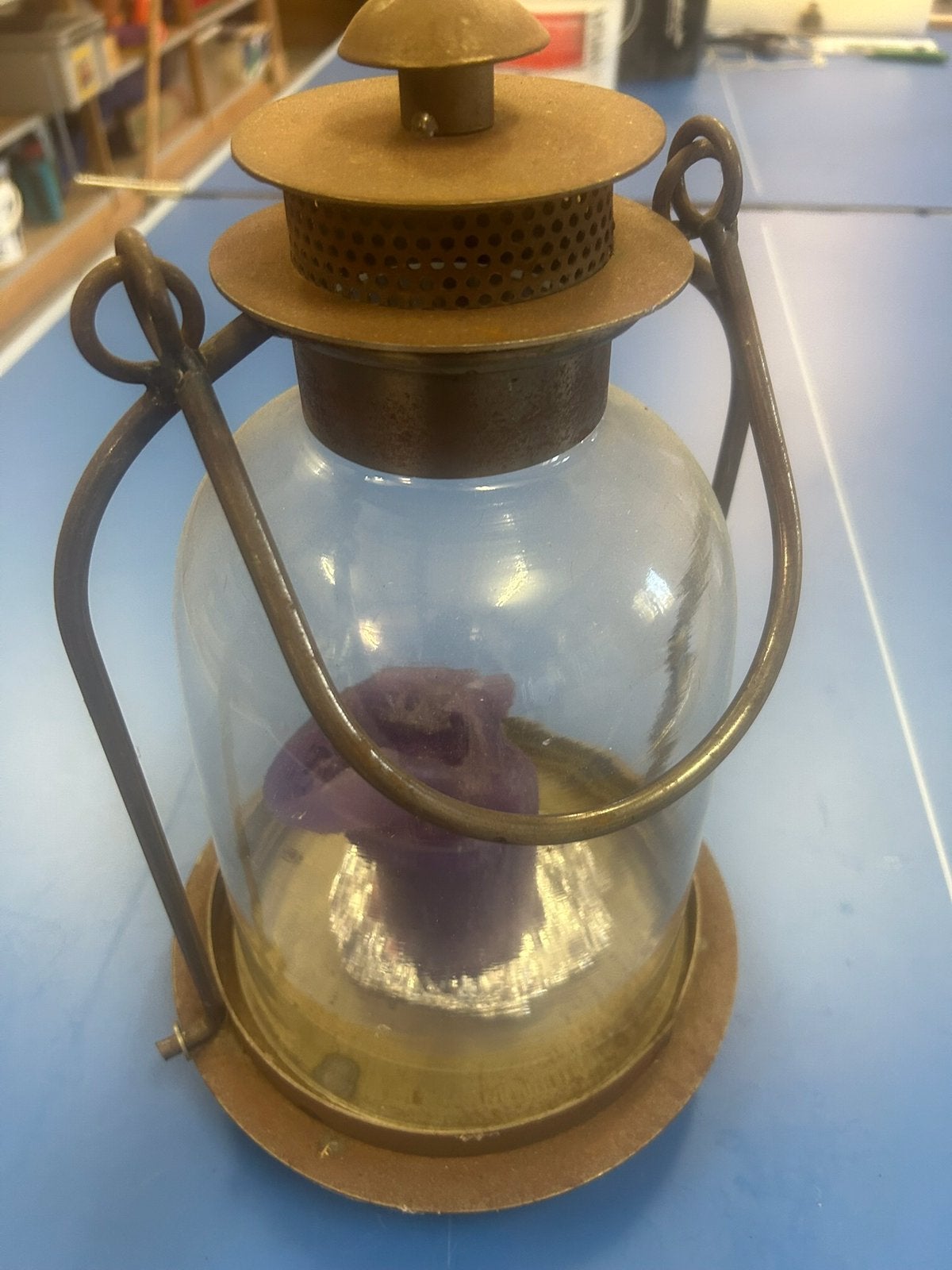 Metalen staande lantaarn, Ophalen, Gebruikt, Lantaarn, 30 cm