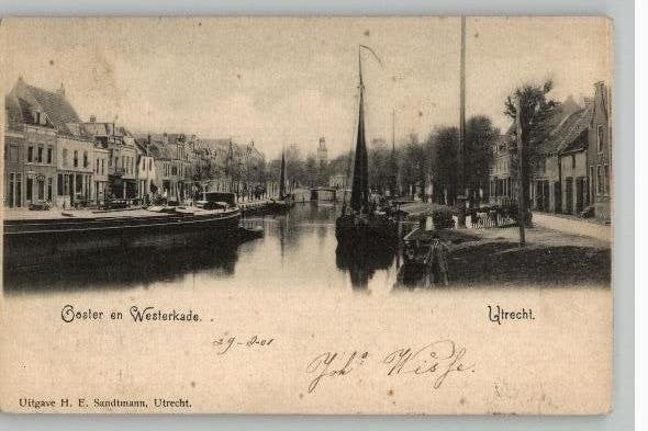 Utrecht Ooster- en Westerkade+schepen st 1901 H.E. Sandtmann, Ophalen of Verzenden, Voor 1920, Gelopen, Utrecht