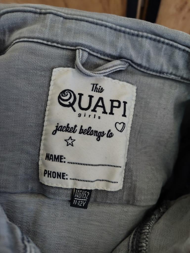 Quapi spijkerjasje meisjes grijs maat 146/152, Meisje, Ophalen of Verzenden, Zo goed als nieuw, Quapi