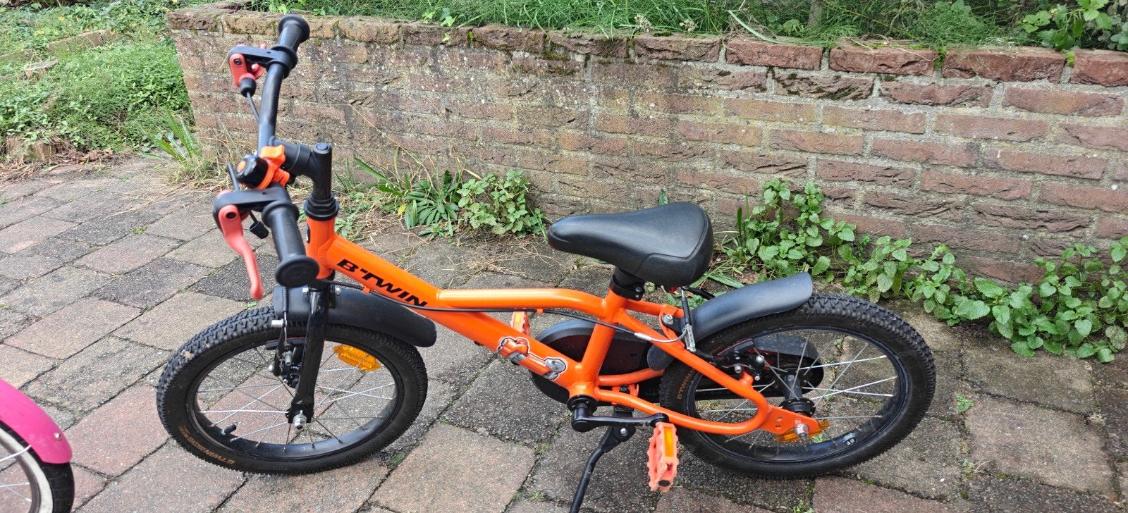 B'Twin 500 Robot Kinderfiets - Oranje 16 inch, Ophalen, Velgrem, B'Twin, 16 tot 20 inch