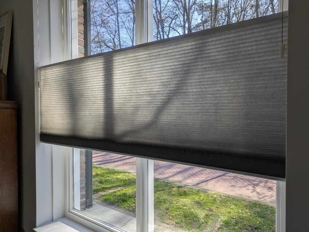 Plisse gordijn grijsgroen, Duoplisse, 200 cm of meer, 150 tot 200 cm, Nieuw