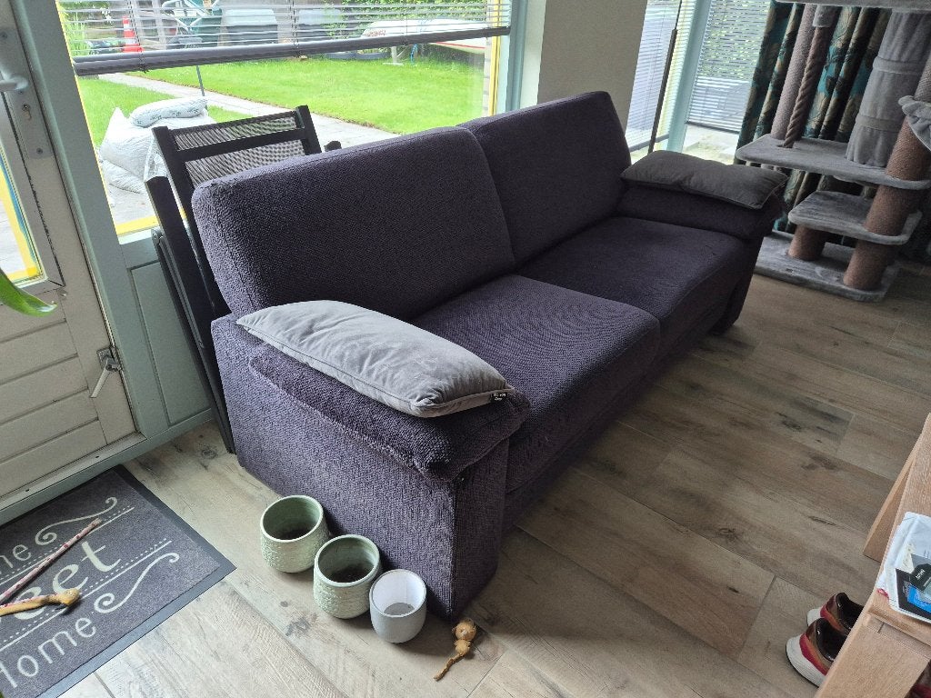 2,5 zits bank met pocketvering 205 cm antraciet, Ophalen, Gebruikt, Driepersoons, 75 tot 100 cm