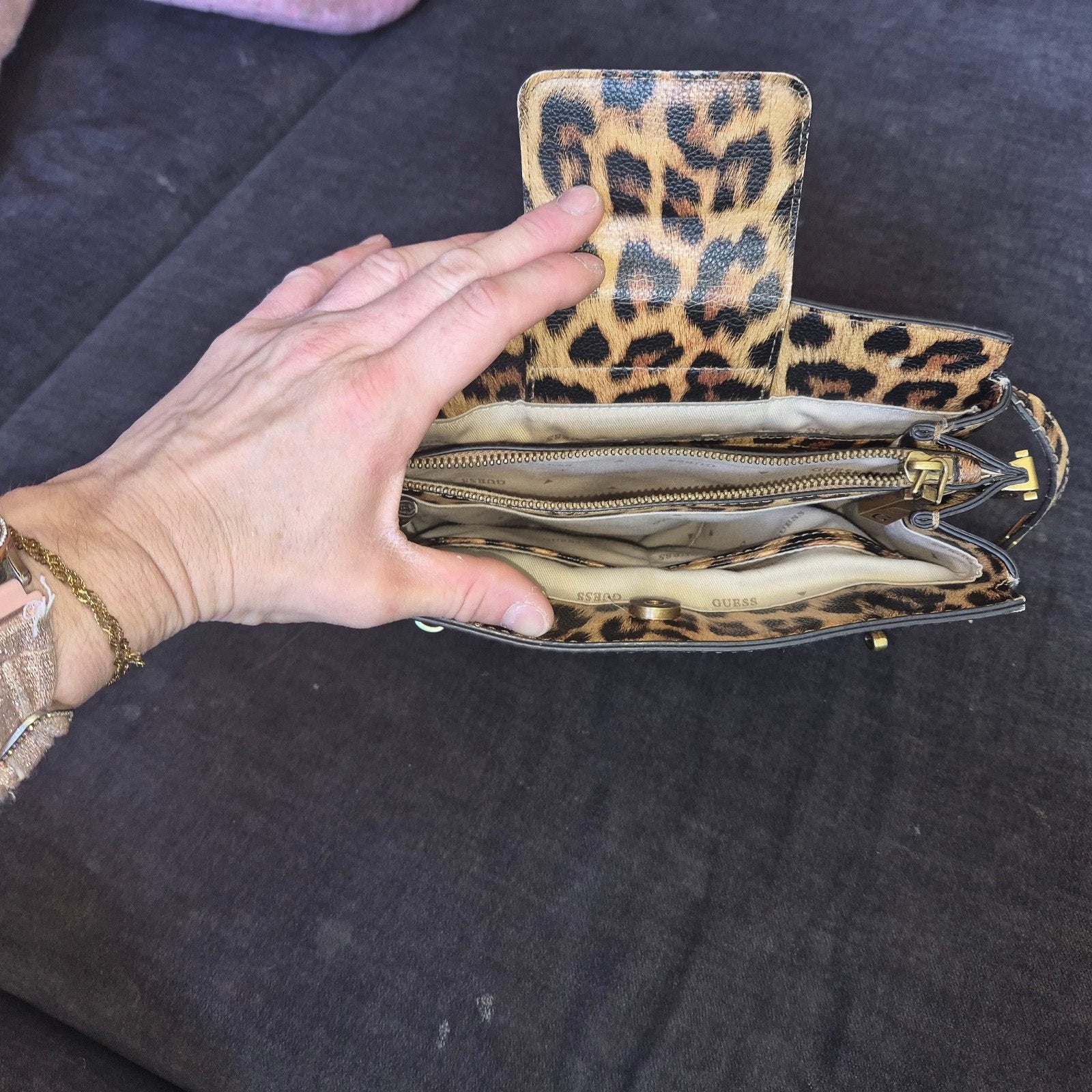 Guess GUESS Zadie Handtas / Satchel  - Leopard LB839629, Ophalen of Verzenden, Gebruikt, Overige kleuren, Handtas