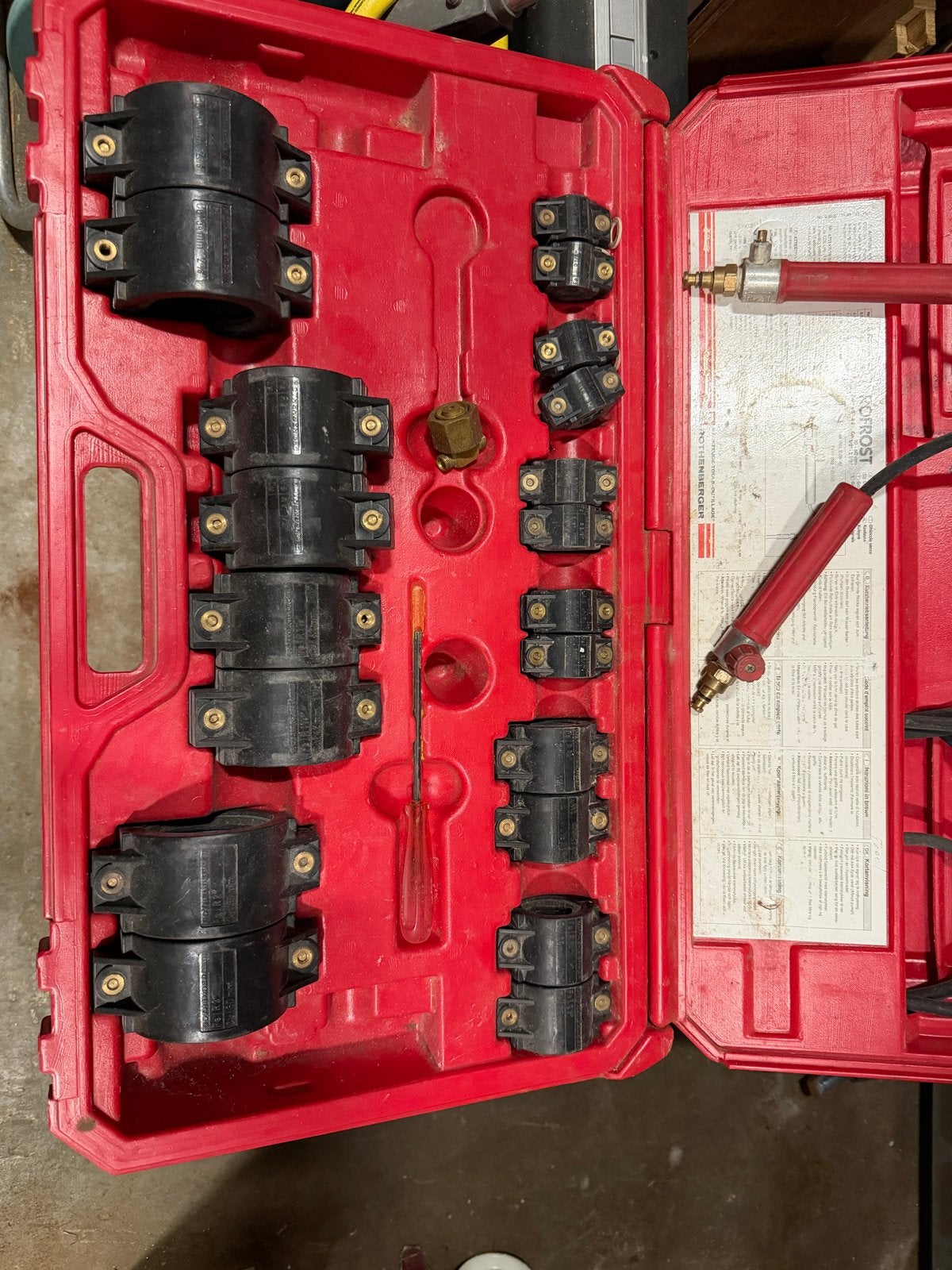 Rothenberger vrieskoffer met diverse klemmen, Ophalen, Gebruikt, Overige typen, Overige merken