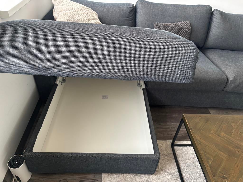 Ikea hoekbank grijs, Ophalen, Zo goed als nieuw, Vierpersoons of meer, 200 tot 250 cm