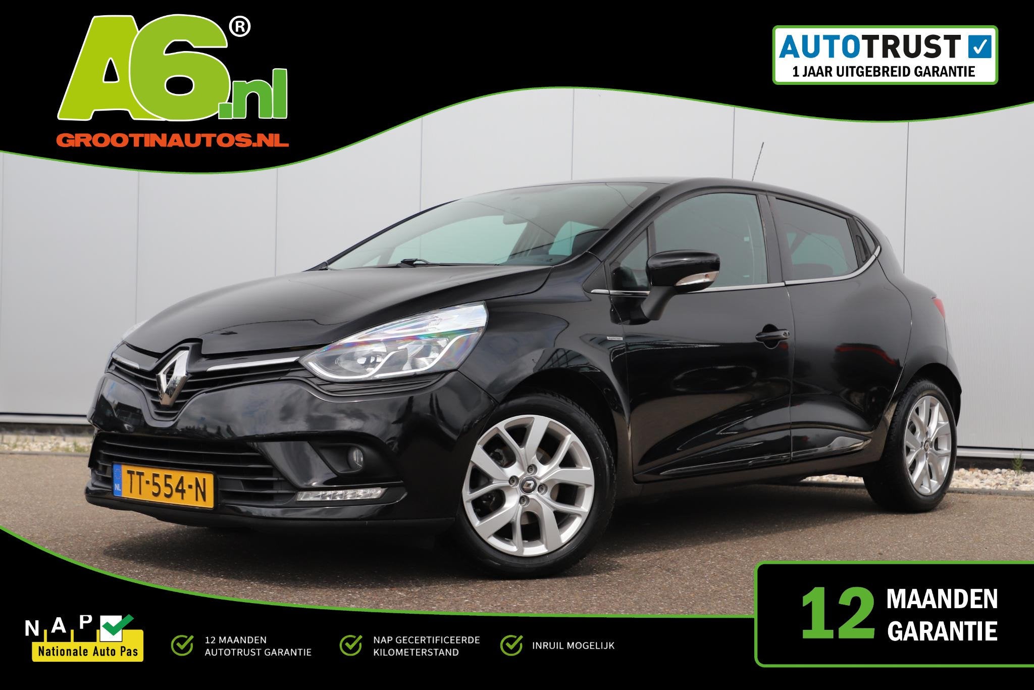 Renault Clio 0.9 TCe Limited Navigatie Bluetooth 16 inch LMV, Voorwielaandrijving, 898 cc, Stof, Gebruikt