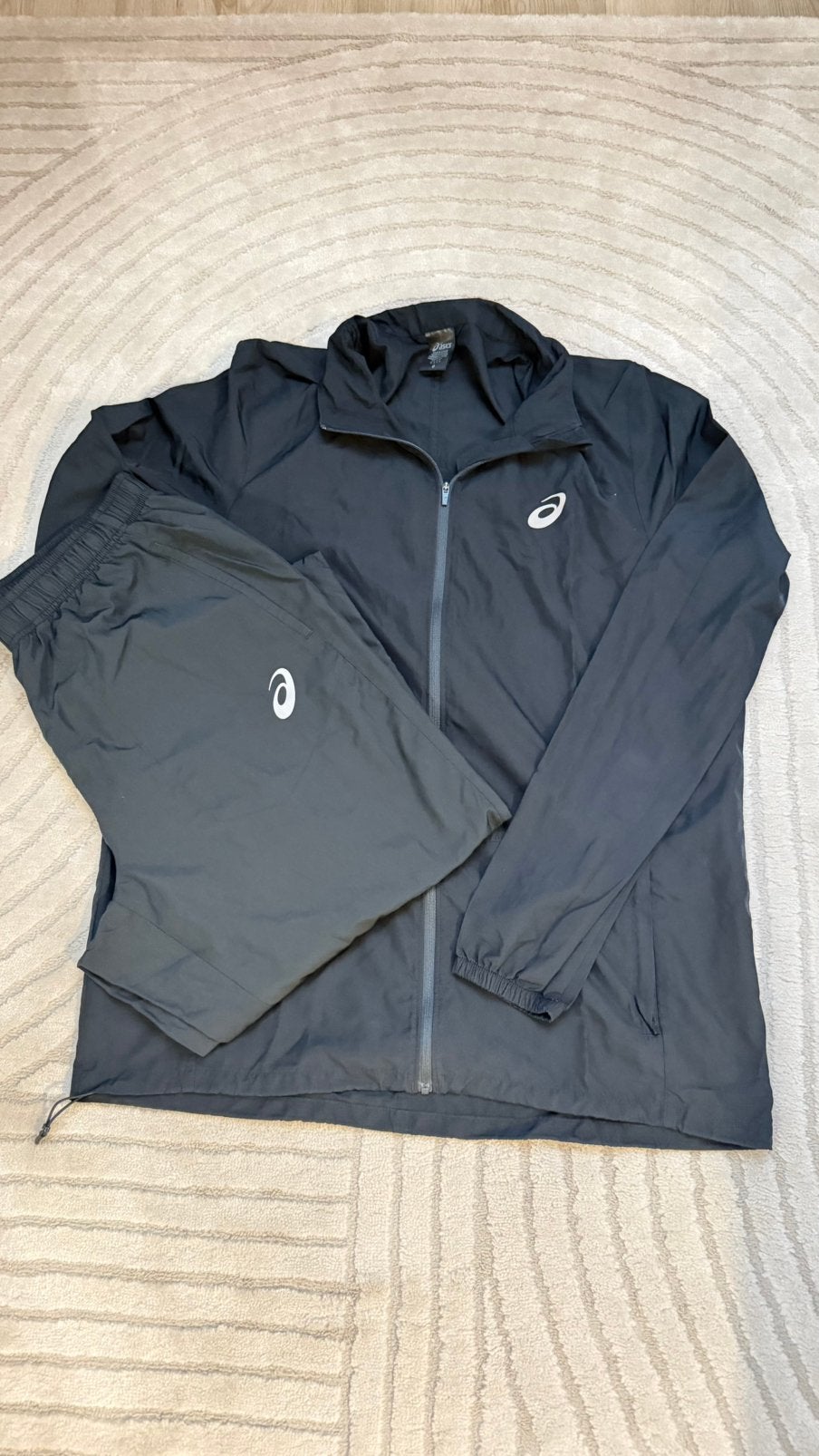 Asics Trainingspak - Zwart/ reflectief logo, Kleding | Heren, Maat 48/50 (M), Zwart, Ophalen of Verzenden, Gedragen