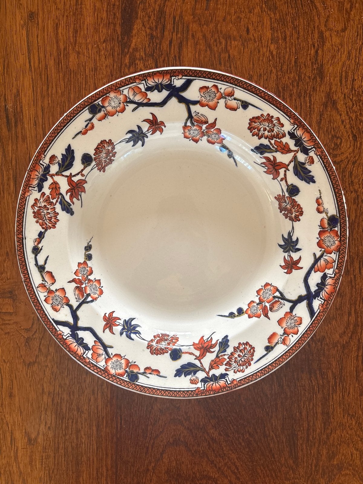 Antiek Crescent diep bord met bloemmotief, 26,4 cm, Antiek en Kunst, Ophalen