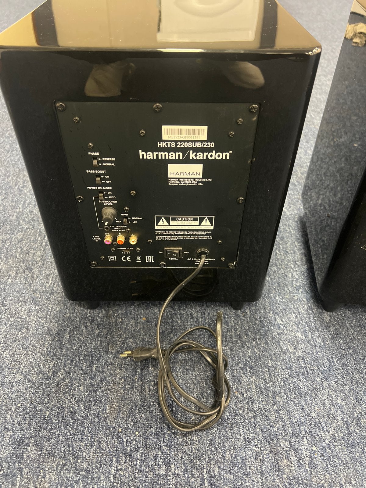 Harman Kardon HKTS 220SUB/230 Subwoofer - Zwart, Ophalen, Gebruikt, Subwoofer, Geschikt voor surround/home cinema