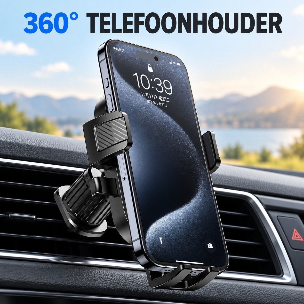 Universele telefoonhouder auto – luchtrooster – 360 draaiba, Auto diversen, Ophalen