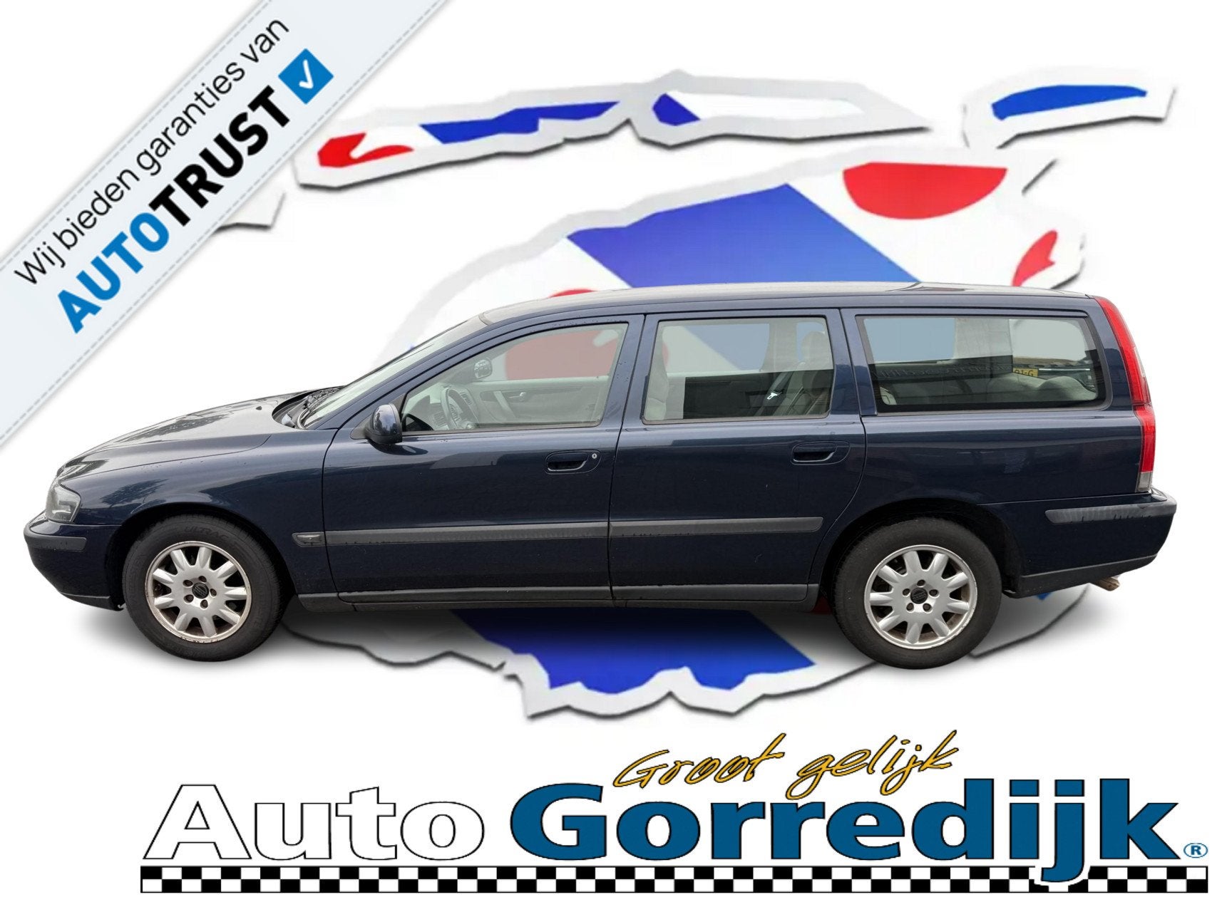 Volvo V70 2.4 Bi-Fuel Goedkoop rijden HANDELSVERKOOP, Auto's, Voorwielaandrijving, Zwart, Blauw, Leder en Stof