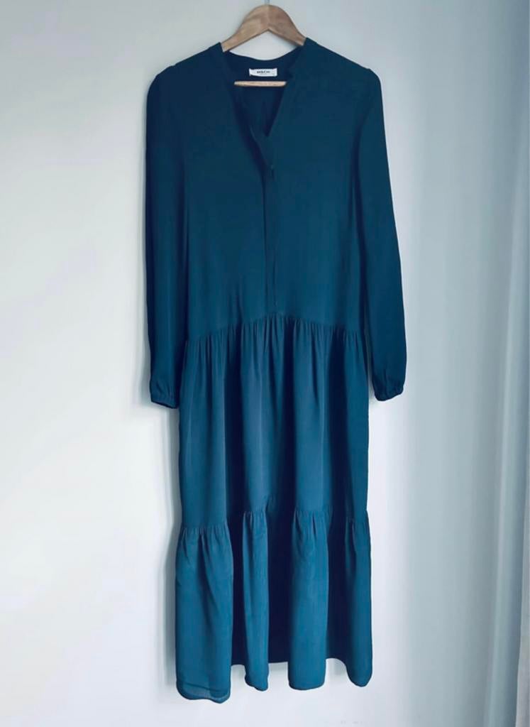 Prachtige blauwe jurk Msch Copenhagen maat XS, Kleding | Dames, Jurken, Ophalen of Verzenden, Zo goed als nieuw, Maat 34 (XS) of kleiner