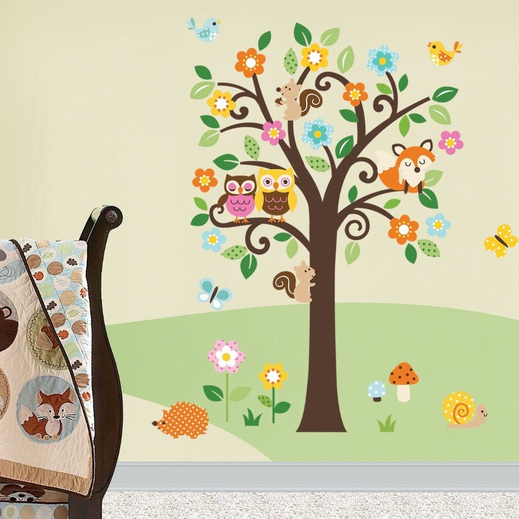 Decoratie kinderkamer Woodland Boom muursticker NW  147cm hg, Overige merken, Nieuw, Ophalen of Verzenden, Wanddecoratie