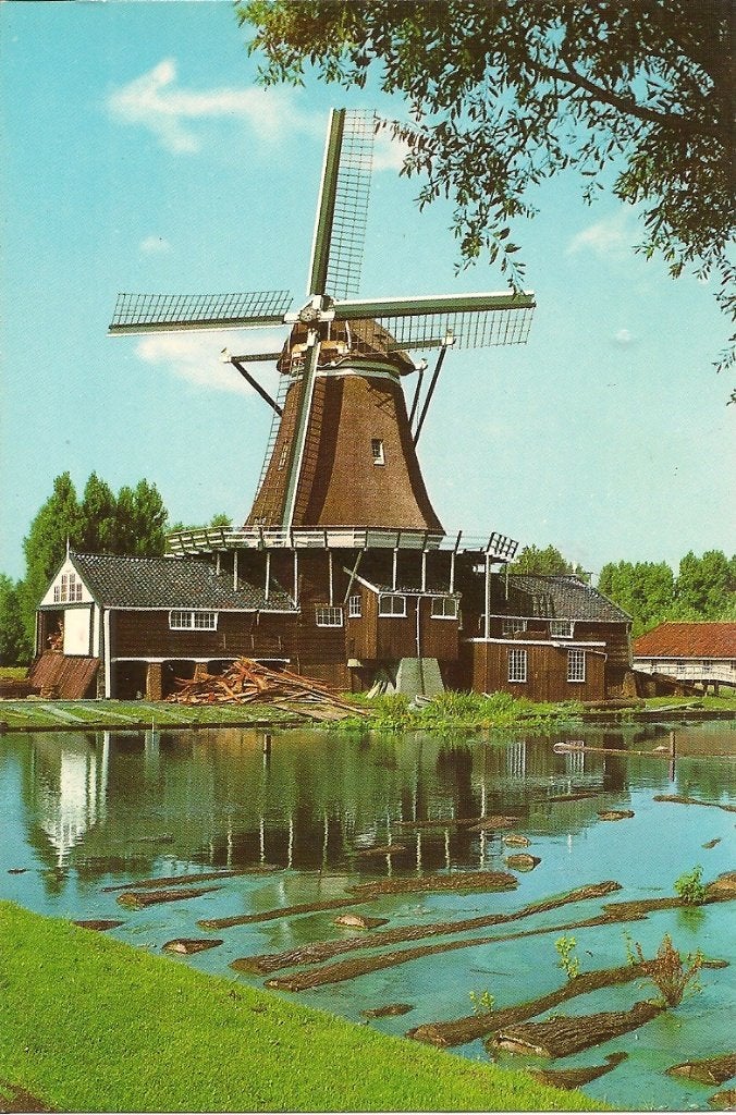 Ansichtkaart Houtzaagmolen De Herder Leiden Holland, Ophalen of Verzenden, 1980 tot heden, Ongelopen, Zuid-Holland