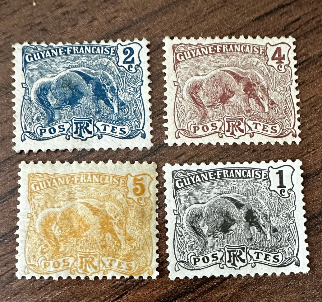 Frans Guyana 1904 Miereneter dieren - Ongebruikt, Ophalen of Verzenden