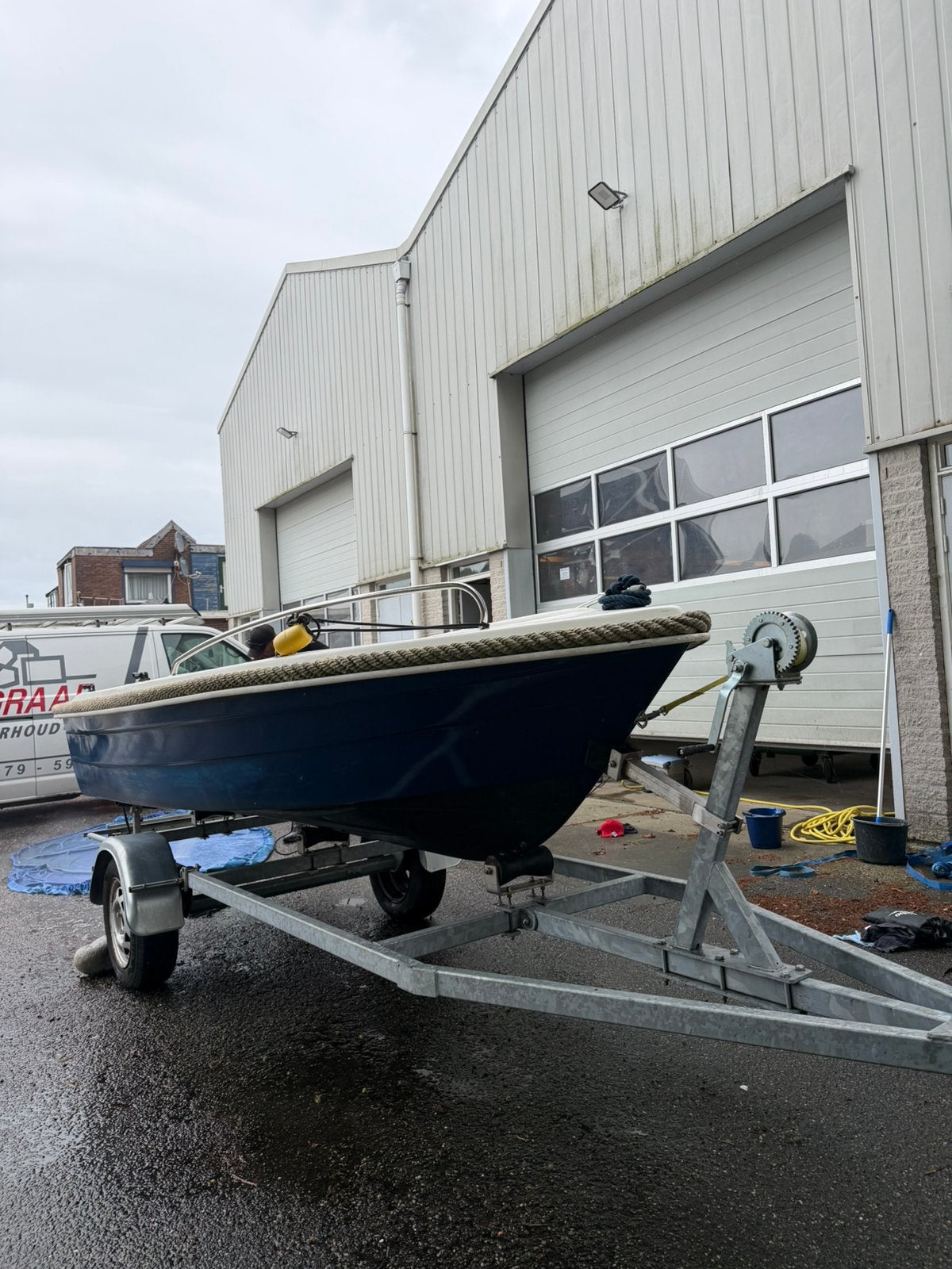 Boottrailer 5x1m (zonder boot), Watersport en Boten, Ophalen, Zo goed als nieuw