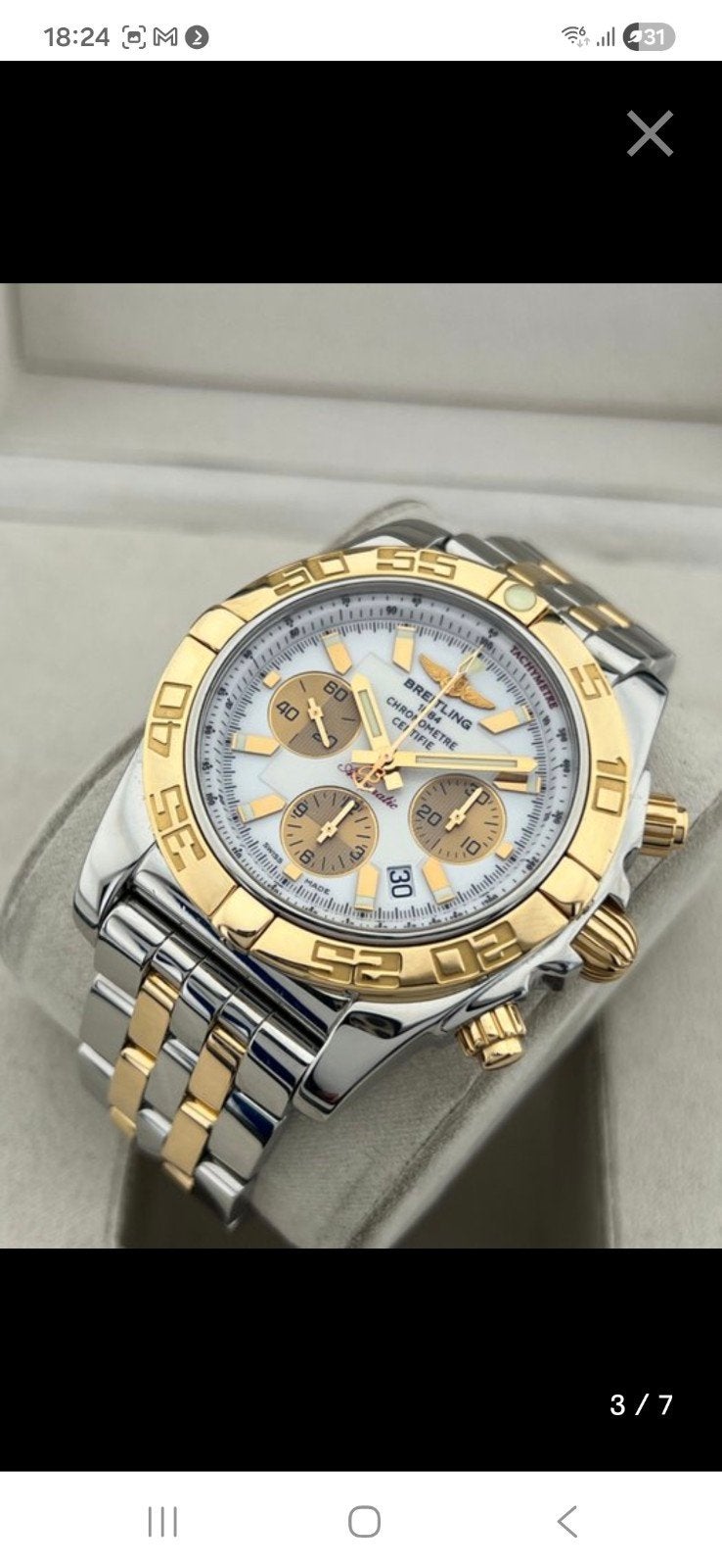 BREITLING 44MM, Ophalen of Verzenden, Zo goed als nieuw, Staal, Breitling