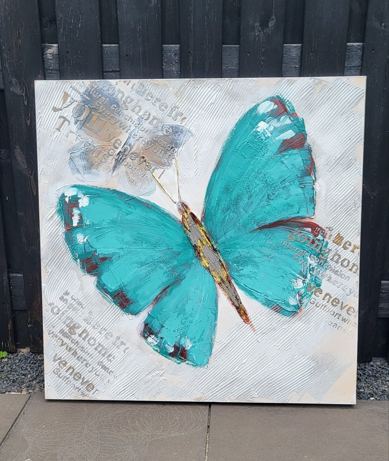 Prachtig schilderij "De vlinder" - Modern kunstwerk, Antiek en Kunst, Ophalen