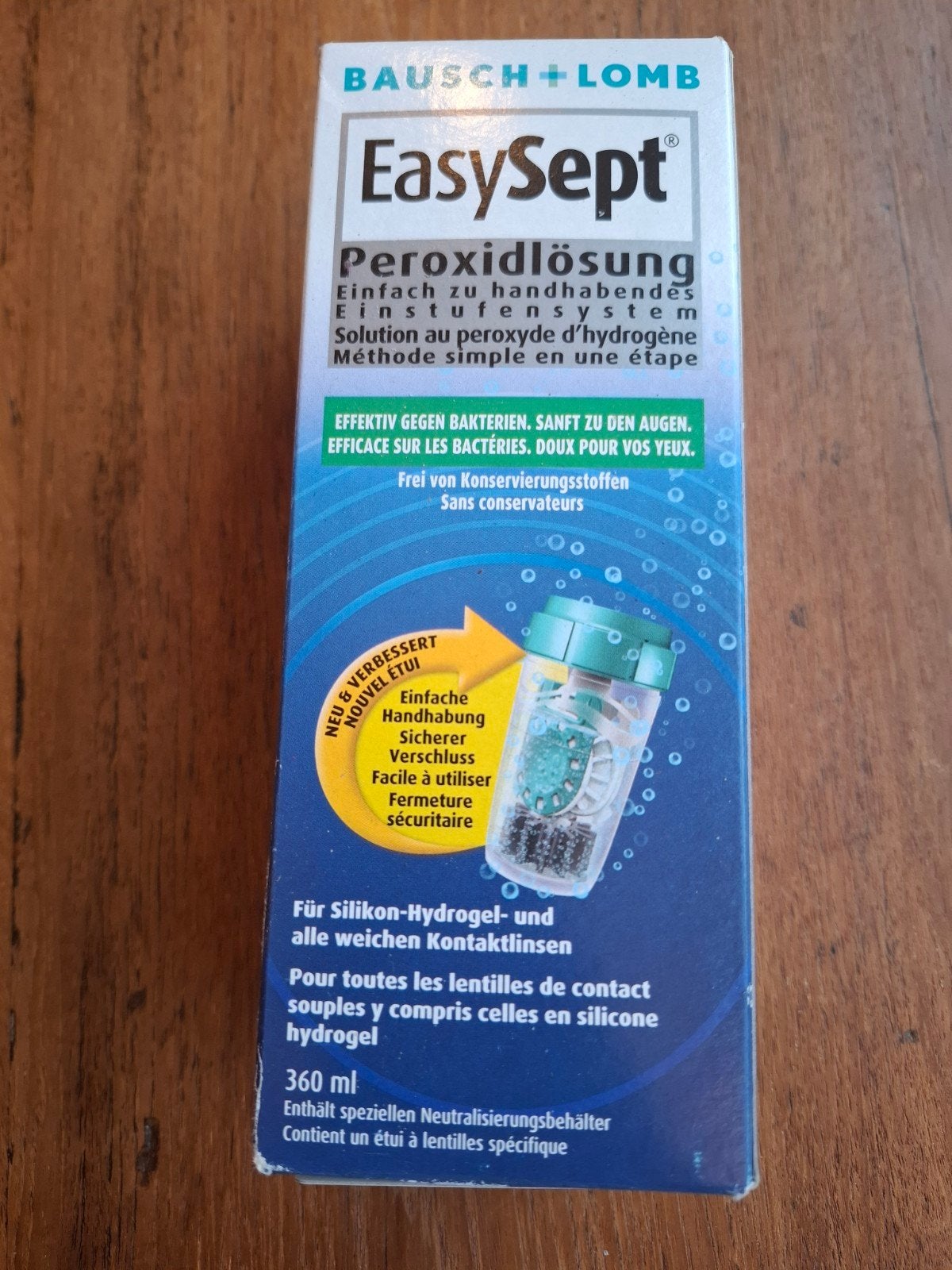 Bausch + Lomb EasySept Peroxide Contactlensvloeistof 360ml, Ophalen of Verzenden, Nieuw, Overige typen