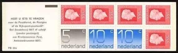 Nederland Postzegelboekje 22a postfris, Postzegels en Munten, Postzegels | Nederland, Ophalen of Verzenden, Na 1940, Postfris
