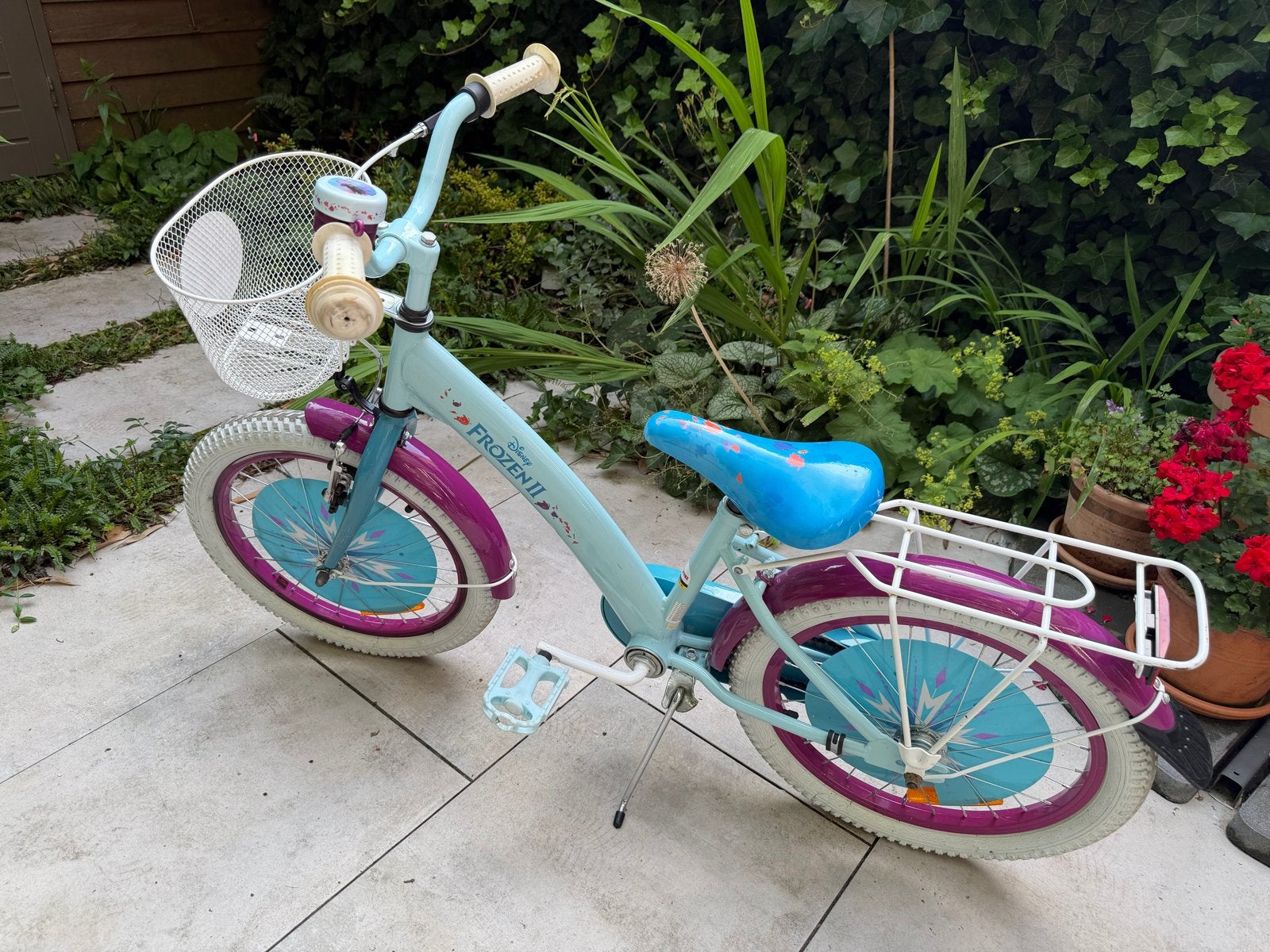 Disney Frozen II kinderfiets 16 inch, Fietsen en Brommers, Ophalen, Gebruikt, Velgrem, 16 tot 20 inch