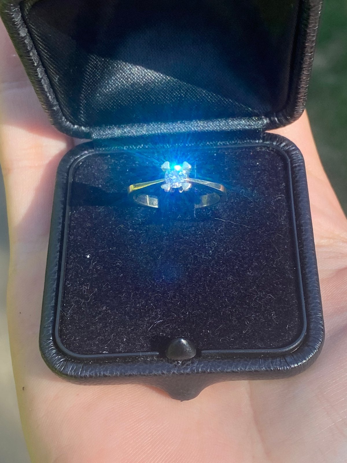 14k gouden solitaire ring, Ophalen of Verzenden, Zo goed als nieuw