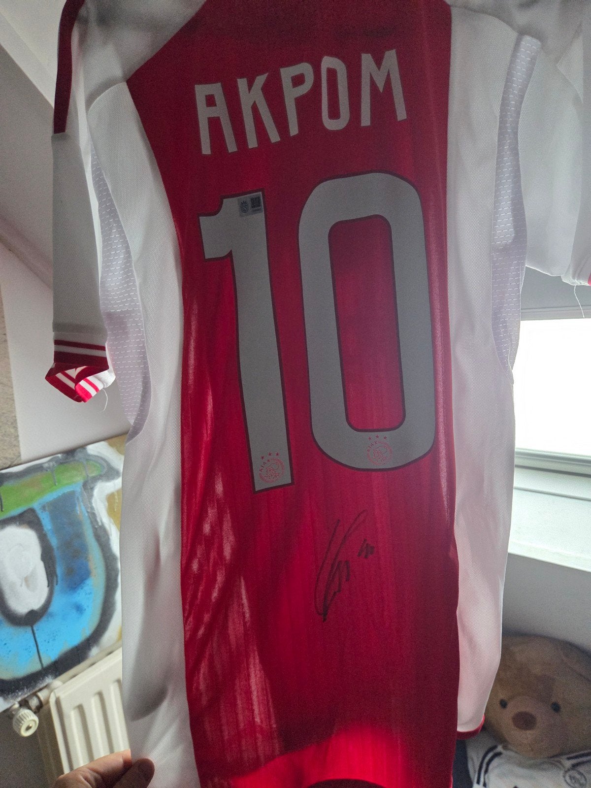Ajax Akpom replica shirt - Maat M met handtekening, Maat 48/50 (M), Ophalen of Verzenden, Zo goed als nieuw, Adidas
