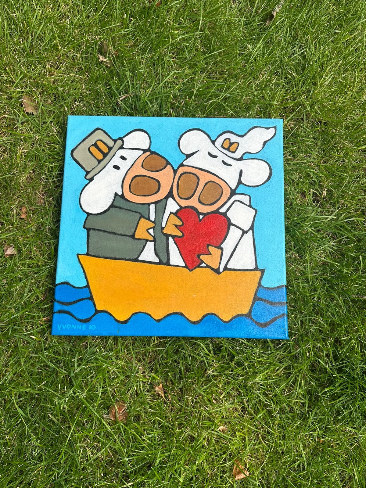 Op koers van Yvonne Zomerdijk, Antiek en Kunst, Kunst | Schilderijen | Modern, Acrylverf, Gelimiteerde oplage, Ophalen of Verzenden
