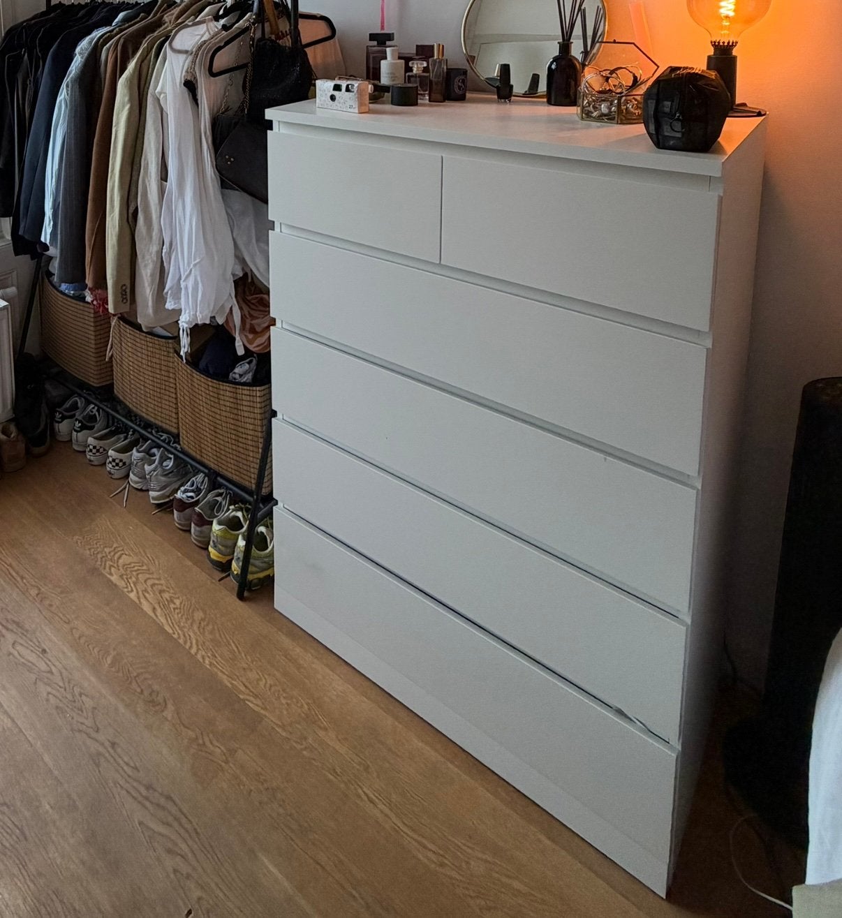 Malm Ladekast Ikea 6 lades wit, Huis en Inrichting, Zo goed als nieuw, 3 of 4 laden, Minder dan 100 cm, 25 tot 50 cm
