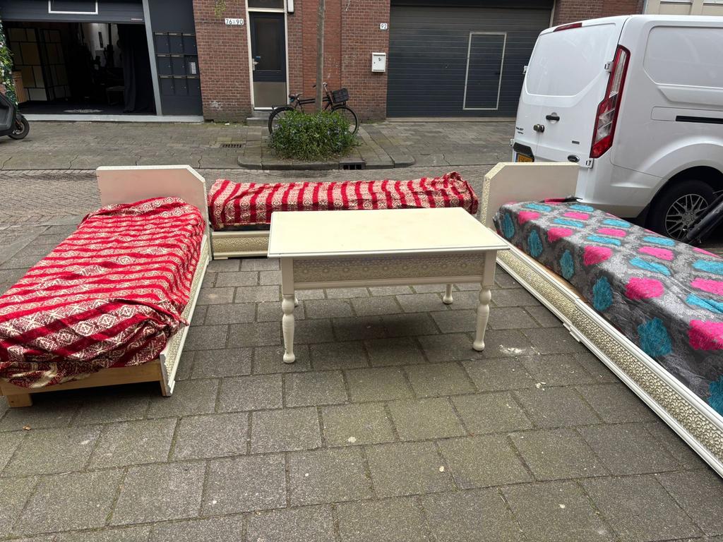 Marokkaanse banken met tafel, Ophalen, Gebruikt, Minder dan 75 cm, Rechte bank